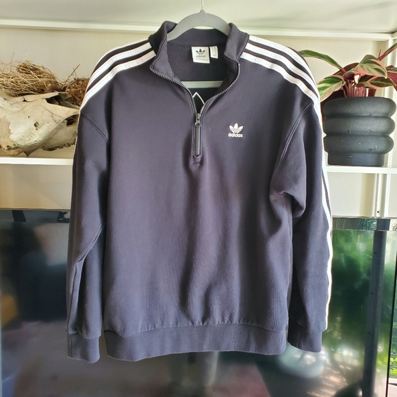Adidas Trefoil Quarter Zip Sweatshirt - Picture 2 of 8